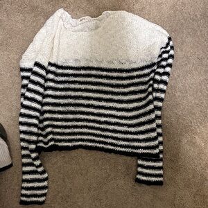 Striped Black and White Women's Sweater